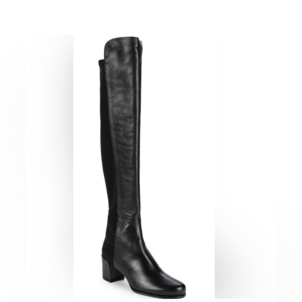 Stuart Weitzman Stand Stretch Black 50/50 Knee Boots 7.5